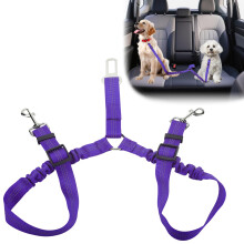 Dog Seat Belts for Cars UK,360? Tangle-Free Double Dog Lead,Adjustable Car Harness for Walking 2 Dogs,Pet Safety Travel Accessories (Purple)