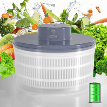 Elektrisk salatslynge - salat- og grøntsagstørrer, USB-genopladelig, hurtigtørrende salat- og frugtslyngematerialeskål