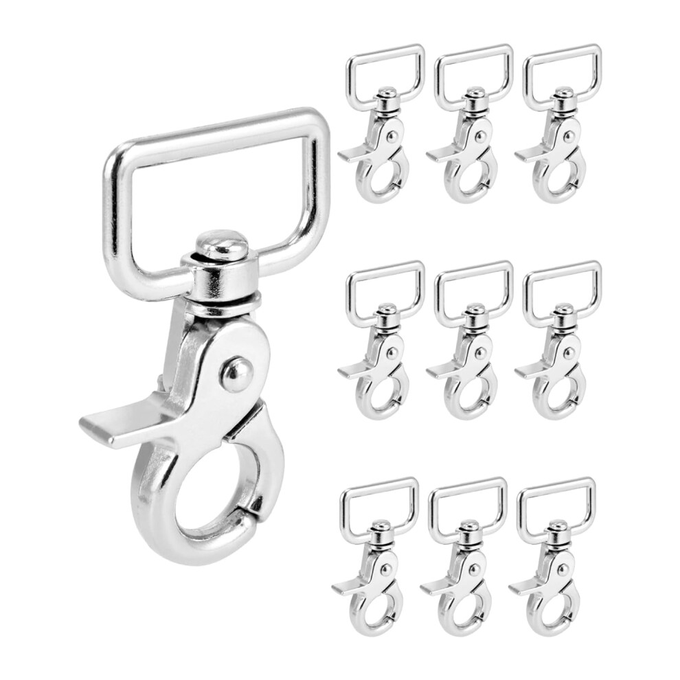 Swivel Snap Hooks, 10 Pack Heavy Duty Trigger Snaps, Nickel Plated Eye Closure Spring Hook 9405492728660