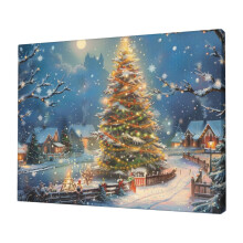Rustikales Weihnachtsbaum-Leinwandbild, 12 x 16 Zoll