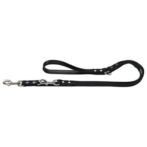 Hunter HUNTER Nickel-Plated Split-Leather Basic Training Lead Rope, 18 x 200 cm, Large, Black/Nappa Black