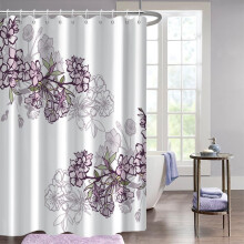 Floral Shower Curtain Purple Waterproof 72x72 Inch