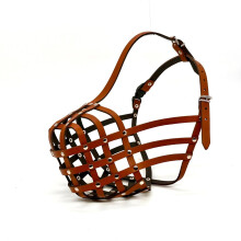 L&J Pets Uk Genuine Leather Dog Muzzle for Large Dogs. Dogue de Bordeaux, Bullmastiff, Rottweiler, Mastiff, German Shepherd. Basket Muzzle for