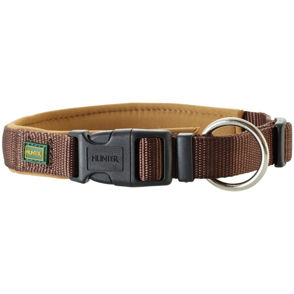 Hunter Neopren Vario Plus Collar, Dog Collar, Nylon, Padded With Neoprene, 60/2,5 (L-Xl), /Caramel Brown