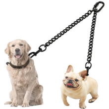 Double Dogs Leashes, Double Ended Dog Leash Metal Lead for 1 or 2 Dog Lead Coupler Walking Leads, Dual Dog Chain Lead Splitter Small Medium Large