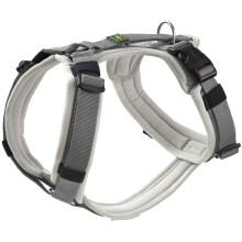 Hunter Maldon UP Dog Harness, Colour: Light Grey/Grey, Soft Padded & Comfortable, Highly Reflective by 3M Scotchlite, Adjustable to 4 Positions, with