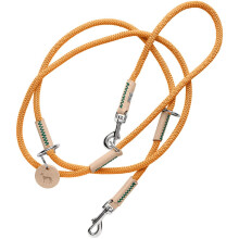 HUNTER Malia Adjustable Dog Lead Colour: Apricot/Natural, Smooth Rope and Robust Leather, Adjustable to 3 Positions, Lightweight, Durable, Modern