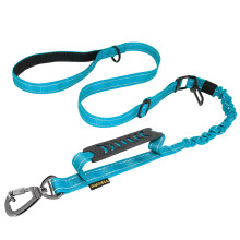 AUBELL Tactical Dog Lead Heavy Duty,4-6ft Reflective Strong No Pull Bungee Lead for Medium Large Dogs with Comfortable Padded Double Handle,Car