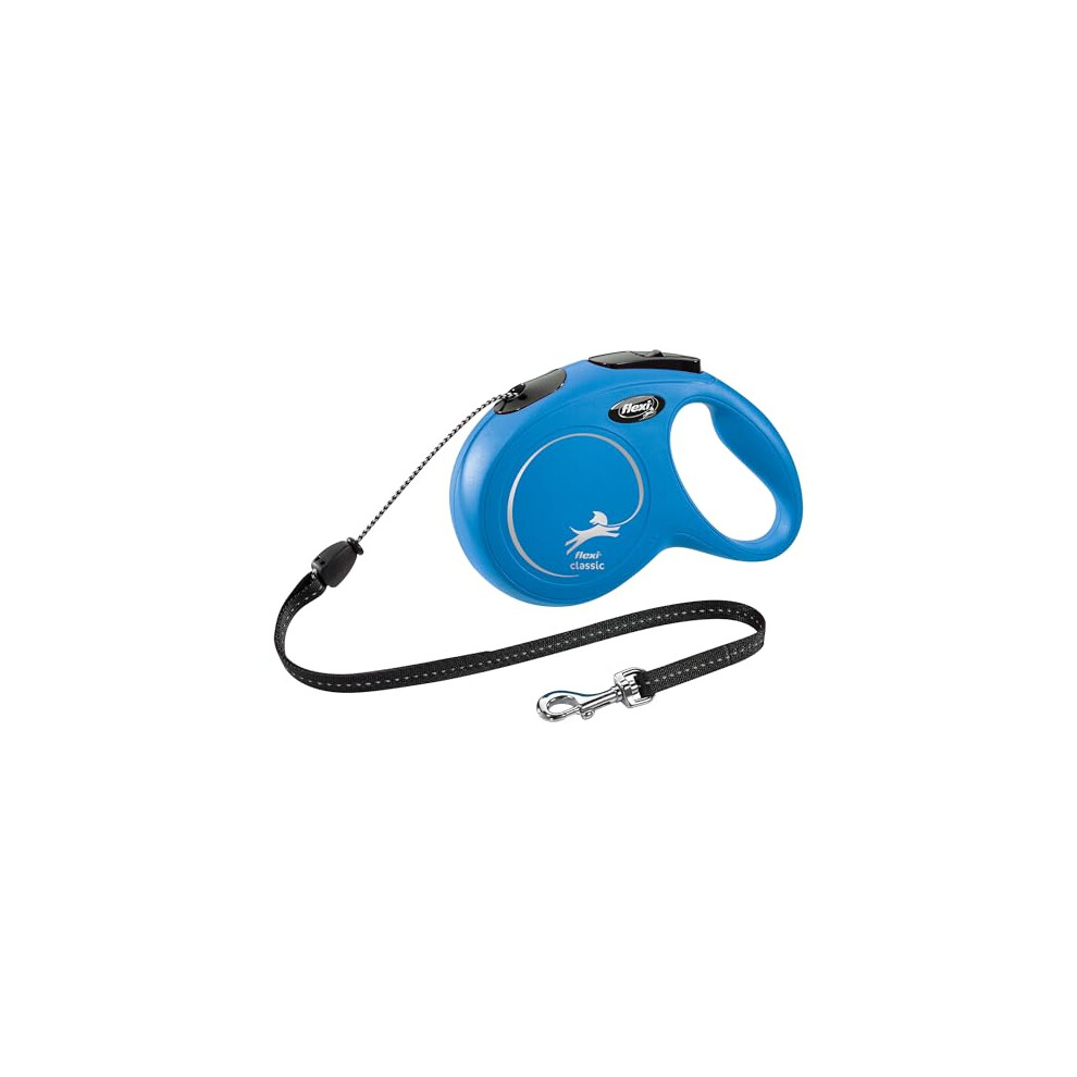 Flexi New Classic Cord Retractable Lead Blue Medium 8M 20Kg