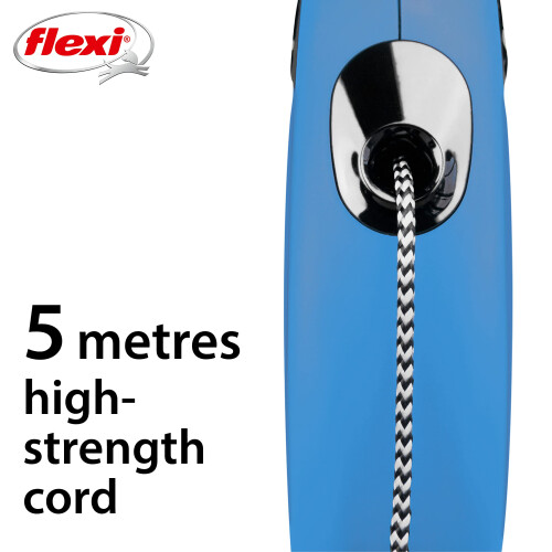 flexi flexi New Classic Cord Retractable Lead Blue Medium 5m 20kg 2