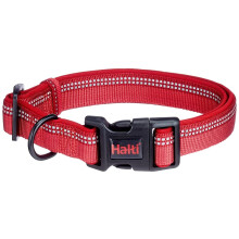 HALTI Collar, Size Large, Red, Best Comfy Dog Collar, Premium Puppy Collar, Nylon, Neoprene-Padded, Reflective, Easy to Fit & Use, For Small, Medium &