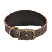 Ancol Timberwolf Leather Whippet Collar Sable to fit 30-34cm neck