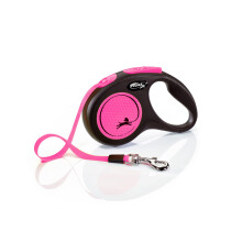 Flexi - CL11T5-251 -S Neop - Leave for dogs - Board of Cat - New Neon S Tape 5 m, Black/Neon Pink