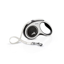 Flexi - CF10T5-251 -S -20 - Leave for dog - Boarding leash - Cat leash - New Comfort S Tape 5 m, Black