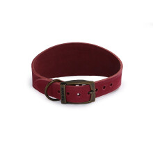 Ancol Timberwolf Leather Greyhound Collar Raspberry, 34-43 cm