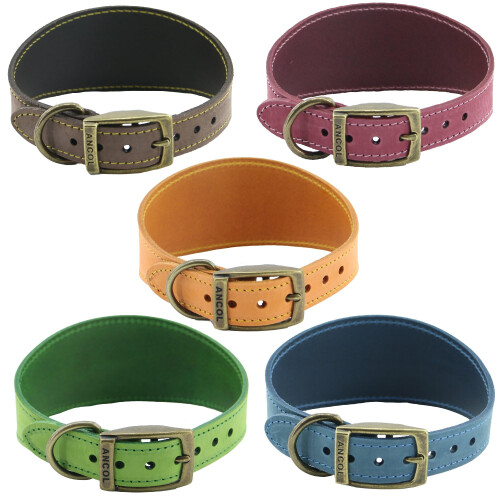 Ancol Ancol Timberwolf Leather Greyhound Collar Raspberry, 34-43 cm 2