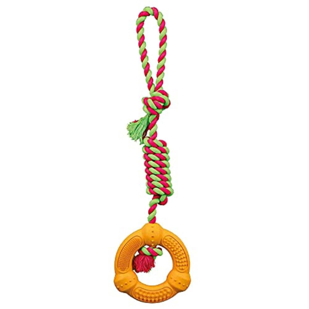 Trixie Denta Fun Playing Rope With Ring For Dog, 41 X 12 Cm,