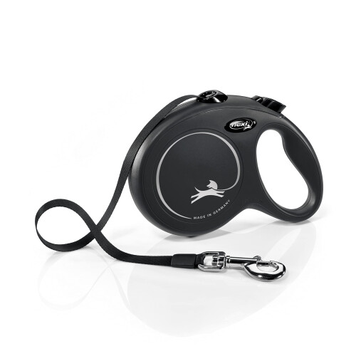 flexi flexi New Classic Retractable Lead Tape Large 5m, Black