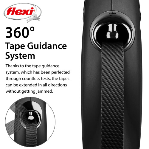 flexi flexi New Classic Retractable Lead Tape Large 5m, Black 2
