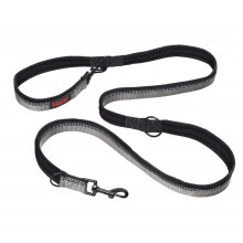 HALTI Double-Ended Lead For Dogs, Size Large, Black, 2m, Best Premium Puppy & Dog Leash, Neoprene-Padded, Easy to Use, Reflective, Adjustable Lengths,