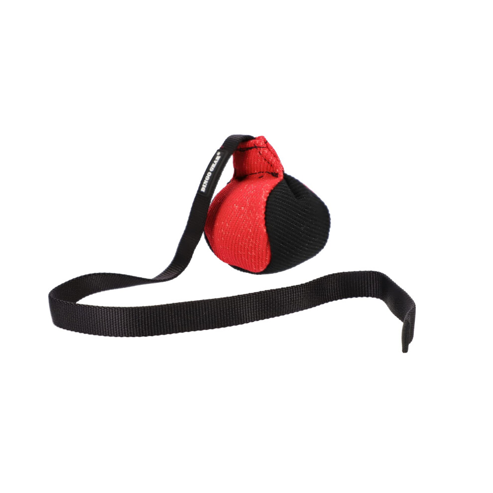 Dingo Gear Training Toy Ball 9 cm Black / Red with Handle 65 cm French Material Nylcott Training Game Apport IGP Obedience S02813-image-OPC-PRFJYPQ-NEW
