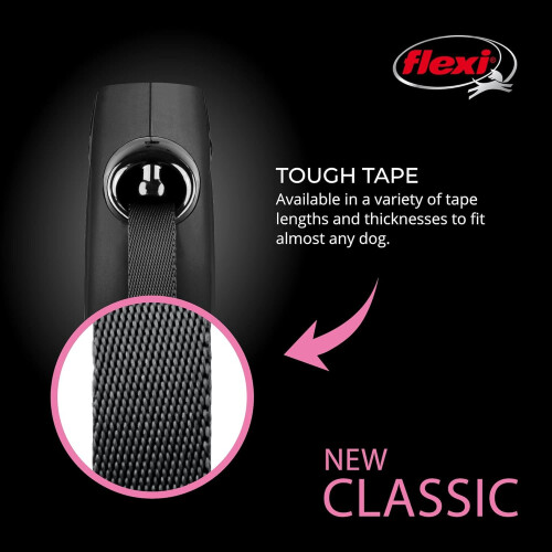 flexi flexi New Classic Retractable Lead Tape, Small, 5 m, Black 1