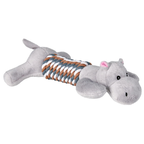 Trixie squeaky plush rope dog toy 1