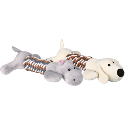 Trixie squeaky plush rope dog toy 2