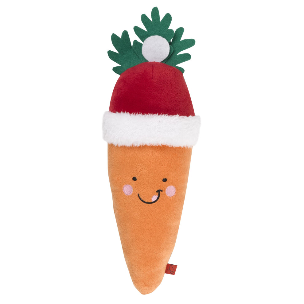 Smart Garden Christmas Santa Carrot Squeaky Dog Toy - 40Cm - Perfect Present For Dogs, Festive Dog Gift Orange