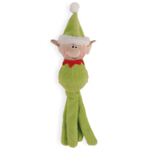 Smart Garden Christmas Dogtopus Elf Dog Toy - No Stuffing, Big Squeaker - Perfect Present for Dogs, Festive Gift