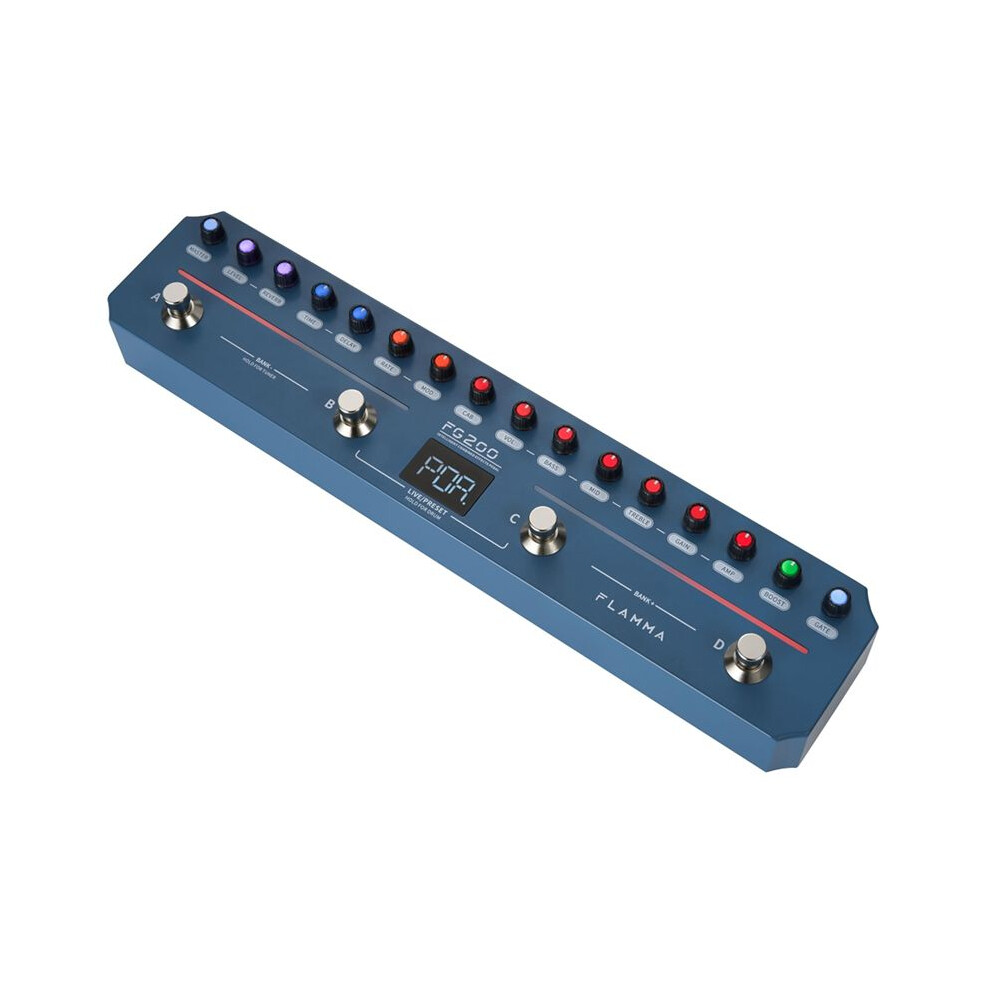 Flamma Fg200 Intelligent Multi-Effects Guitar Pedal With 52 Amp Models 5 Boost Models 40 Rhythm Styles Support App Otg 4711212677947
