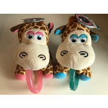 Webbox Puppy Toy - Giraffe with Teething Ring PINK