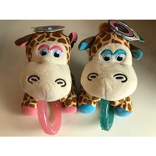 Webbox Webbox Puppy Toy - Giraffe with Teething Ring PINK