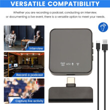 Mic Wireless Lavalier Microphone Professional Audio Receiver Wireless Noise Canceling Mic Portable