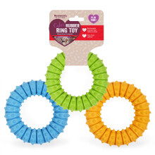 Rosewood Cyber Rubber Dental Ring for Dogs - Tough, Chew-Resistant Interactive Dog Toy for Chewing, Fetch and Play - Non-Toxic Rubber - Suitable for