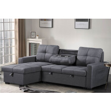 Naples 3 Seater Linen Sofa Bed Dark Grey