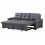 Luxury Life Naples 3 Seater Linen Sofa Bed Dark Grey 8