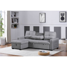 Naples 3 Seater Linen Sofa Bed in Light Grey