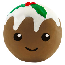 Dog Life SEASONS GREETINGS SOFTY LATEX CHRISTMAS PUDDING 12 CM DOG PUPPY SQUEAKY TOY BALL
