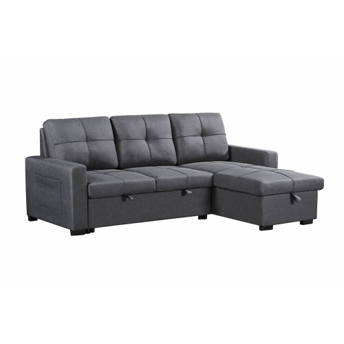 Luxury Life Naples 3 Seater Linen Sofa Bed Dark Grey 2