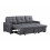 Luxury Life Naples 3 Seater Linen Sofa Bed Dark Grey 7