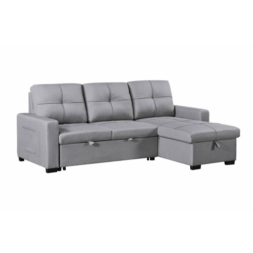 Luxury Life Naples 3 Seater Linen Sofa Bed in Light Grey 2