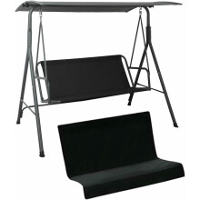 Patio Swing Seat Cover Heavy Duty 600D Oxford Waterproof Garden Bench Replacement Cushion Cover Black 43x21.7x17.7in