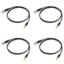4pcs 3.5mm Jack to 3Pin XLR Female for BM800 PC Headphone Mixer Microphone Stereo Camera Amplifier 0.