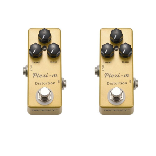 2X MOSKY Plexi-M Elgitarr Distorsion Effekt Pedal Gitarrdelar Full Metal Shell True Bypass