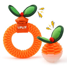 LIFLIX 2-Pack Durable Dog Teeth Cleaning Toys, Bite and Brush Dog Toys for Puppy Teething, TPU Dental Chew Toys for Small and Medium Breeds