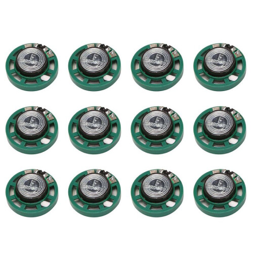 0.25 W 32 Ohm Plastic 12 Magnetic Speaker with 27 mm Diameter Green + Silver