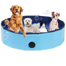 DASBET Foldable Dog Pool Dog Paddling Pool PVC Collapsible Dog Swimming Pool Portable Pet Wading Pool for Dogs, Puppies, Cats Pet Tub for Indoor &