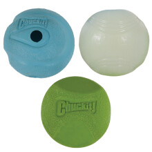 ChuckIt! Fetch Medley Gen 1 Rubber Dog Balls, The Whistler, Max Glow & Rebounce Balls for Dogs, Durable High Bounce Launcher Compatible Dog Toy,