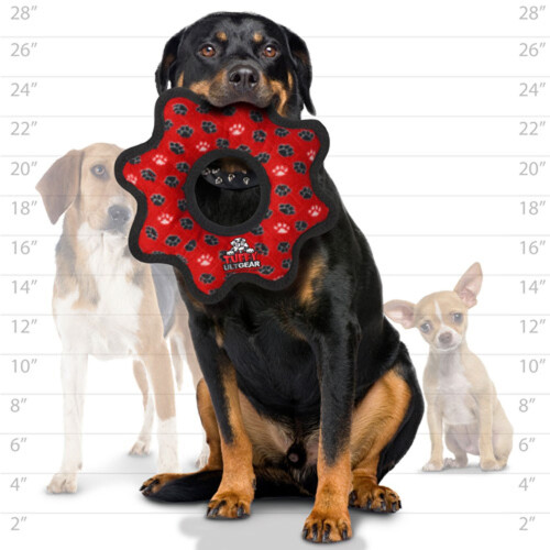 Tuffy Ultimage Gear Ring Paws Dog Toy, Red 1